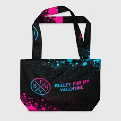 Пляжная сумка 3D Bullet For My Valentine - neon gradient по-горизонтали