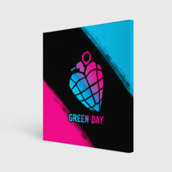 Холст квадратный Green Day - neon gradient