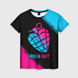 Женская футболка 3D Green Day - neon gradient