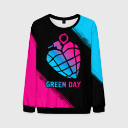 Мужской свитшот 3D Green Day - neon gradient