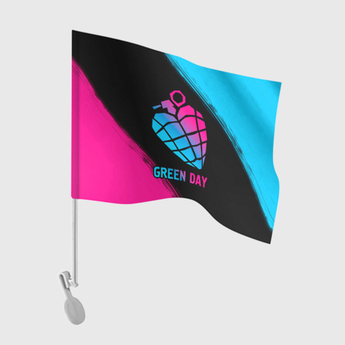 Флаг для автомобиля Green Day - neon gradient