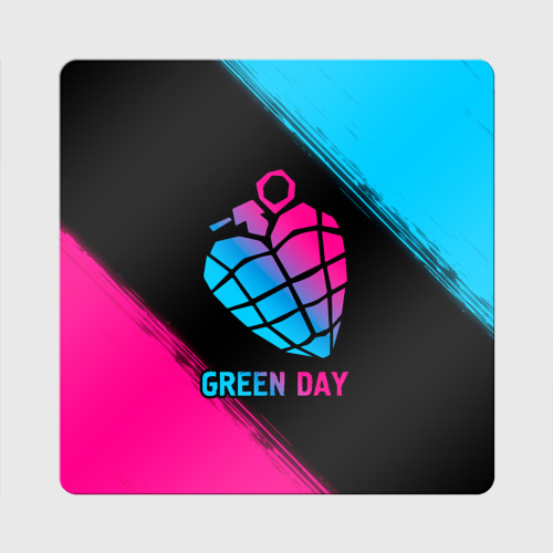 Магнит виниловый Квадрат Green Day - neon gradient