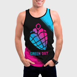 Мужская майка 3D Green Day - neon gradient - фото 2