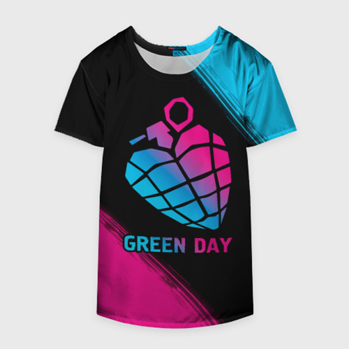 Накидка на куртку 3D Green Day - neon gradient, цвет 3D печать - фото 4