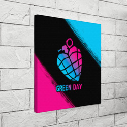 Холст квадратный Green Day - neon gradient - фото 2