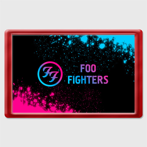 Магнит 45*70 с принтом Foo Fighters - neon gradient по-горизонтали, вид спереди №1