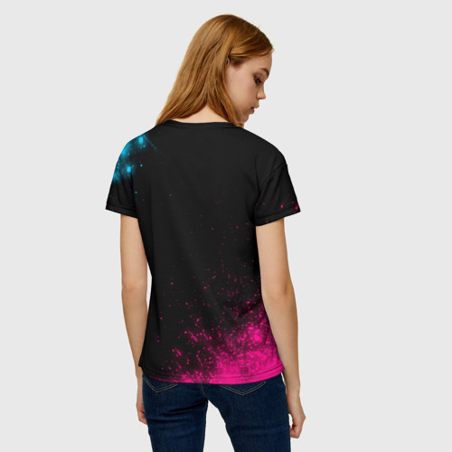 Женская футболка 3D Bullet For My Valentine - neon gradient, цвет 3D печать - фото 4