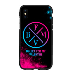 Чехол для iPhone XS Max матовый Bullet For My Valentine - neon gradient