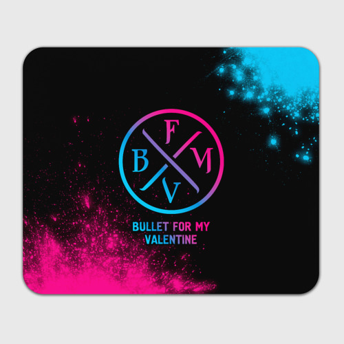 Прямоугольный коврик для мышки Bullet For My Valentine - neon gradient