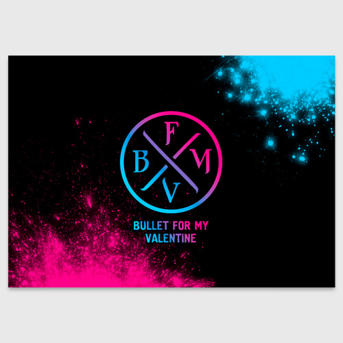 Поздравительная открытка Bullet For My Valentine - neon gradient, цвет белый