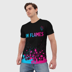 Мужская футболка 3D In Flames - neon gradient посередине - фото 2