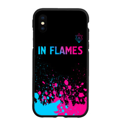 Чехол для iPhone XS Max матовый In Flames - neon gradient посередине