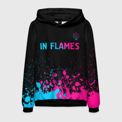 Мужская толстовка 3D In Flames - neon gradient посередине