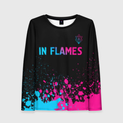 Женский лонгслив 3D In Flames - neon gradient посередине