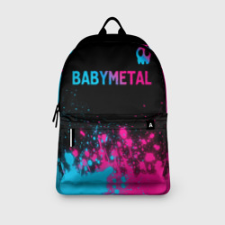Рюкзак с принтом Babymetal - neon gradient посередине для любого человека, вид спереди №3. Цвет основы: белый