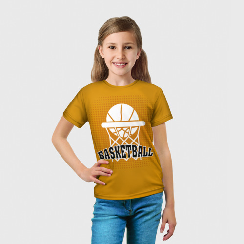 Детская футболка 3D Basketball - кольцо и мяч, цвет 3D печать - фото 5