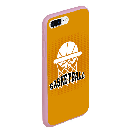 Чехол для iPhone 7Plus/8 Plus матовый Basketball - кольцо и мяч, цвет розовый - фото 3