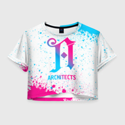 Женская футболка Crop-top 3D Architects neon gradient style