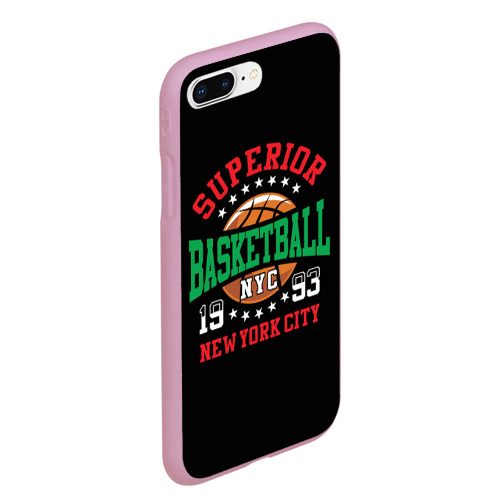 Чехол для iPhone 7Plus/8 Plus матовый Superior basketball, цвет розовый - фото 3