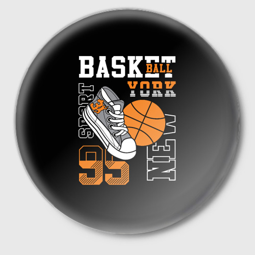 Значок Basketball New York, цвет белый