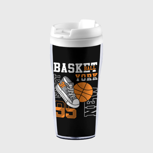 Термокружка-непроливайка Basketball New York, цвет белый