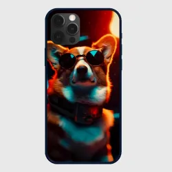 Чехол для iPhone 12 Pro Корги в очках и огнях софитов от нейросети