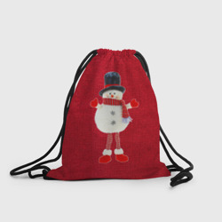 Рюкзак-мешок 3D Игрушка снеговика на вязанном 