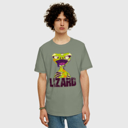 Мужская футболка хлопок Oversize Lizard monster - фото 2