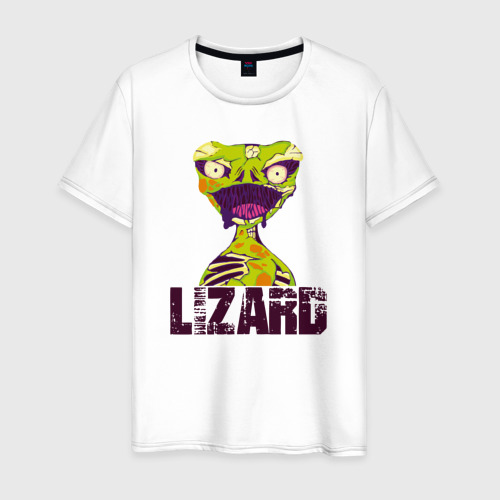 Мужская футболка из хлопка с принтом Lizard monster, вид спереди №1