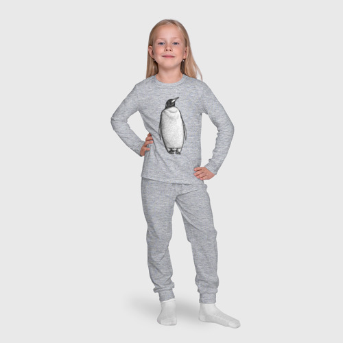 Детская пижама с лонгсливом хлопок с принтом Пингвин стоит анфас, фото #4