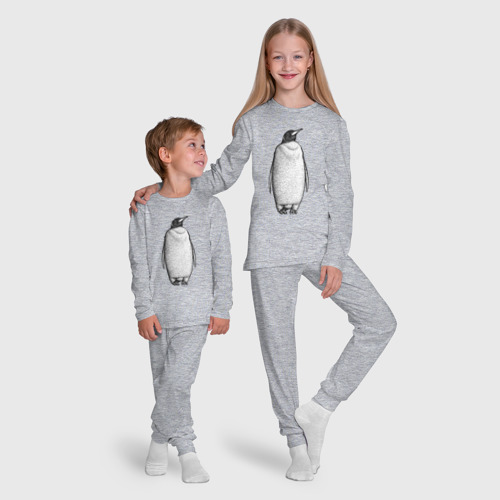 Детская пижама с лонгсливом хлопок с принтом Пингвин стоит анфас, фото #5