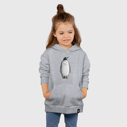Детская толстовка хлопок с принтом Пингвин стоит анфас, вид сбоку #3