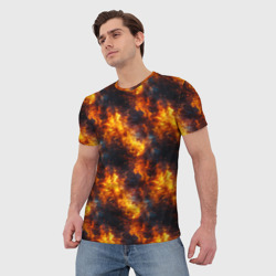 Мужская футболка 3D Пламя огня паттерн - фото 2