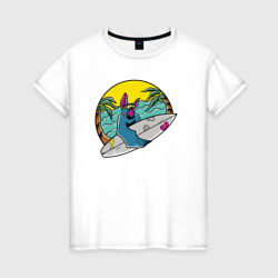 Женская футболка хлопок Bat surfer