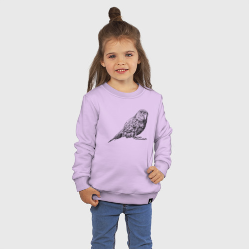 Детский свитшот хлопок с принтом Любопытный попугай, фото на моделе #1