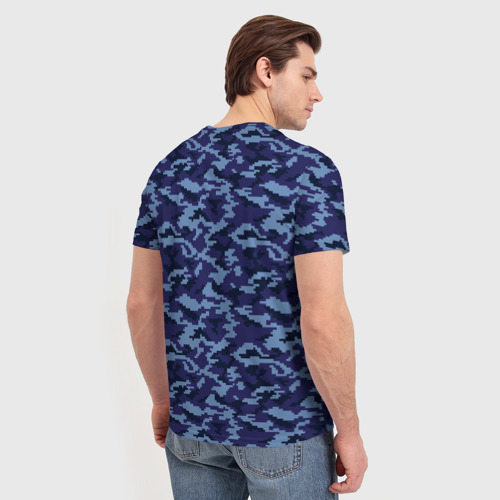 Мужская футболка 3D Камуфляж синий - Роман, цвет 3D печать - фото 4