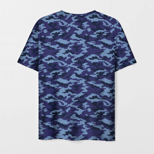 Мужская футболка 3D Камуфляж синий - Роман, цвет 3D печать - фото 2