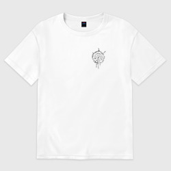 Женская футболка хлопок Oversize Знак на спине Astarion - черный