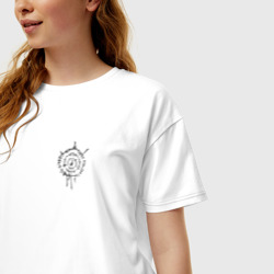 Женская футболка хлопок Oversize Знак на спине Astarion - черный - фото 2