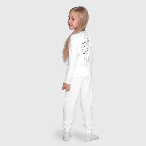 Детская пижама с лонгсливом хлопок Знак на спине Astarion - черный, цвет белый - фото 8