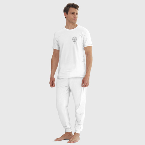 Мужская пижама хлопок Знак на спине Astarion - черный, цвет белый - фото 5