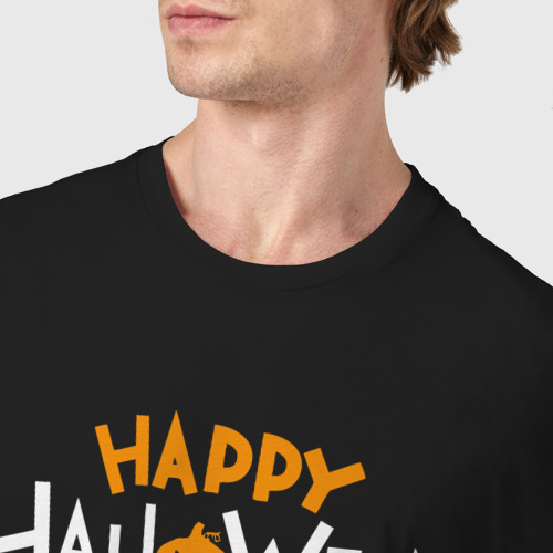 Мужская футболка хлопок Spiders halloween, цвет черный - фото 6