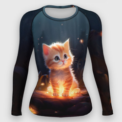 Женский рашгард 3D Котенок со светлячками