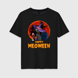 Женская футболка хлопок Oversize Happy meoween