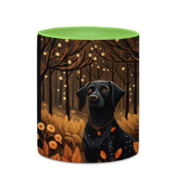 Кружка с полной запечаткой Собака в лесу арт в стиле фолк - фото 2