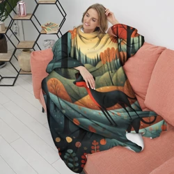 Плед с рукавами Собака арт в стиле фолк - фото 2