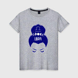 Весы зодиак девушка с луной в волосах – Женская футболка хлопок с принтом купить со скидкой в -20%