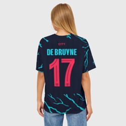 Женская футболка oversize 3D Кевин Де Брёйне Манчестер Сити 23-24 форма третья - фото 2