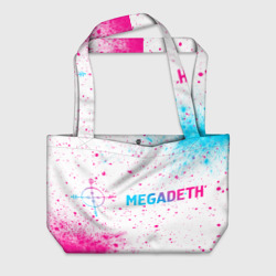 Пляжная сумка 3D Megadeth neon gradient style по-горизонтали