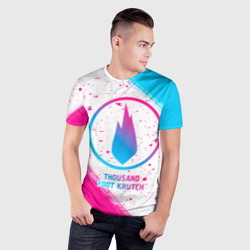 Мужская футболка 3D Slim Thousand Foot Krutch neon gradient style - фото 2